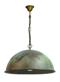 Buitenlamp hang halve bol verkoperd messing Maritiem d-50cm nr 233237