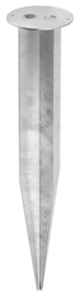 Edelstaal grondspie H-45cm staalkleur IP44 nr: 38