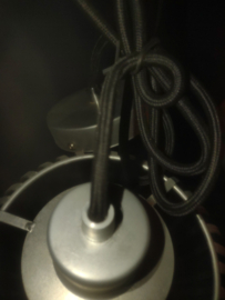 Hanglamp gegalvaniseerd d-25cm ellips met katoenpendel nr gal1002