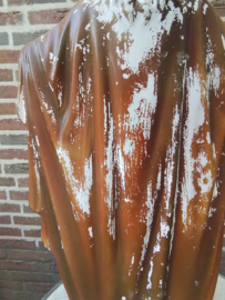 Beeld Heilig Hart van Jezus. Met wijd uitgestrekte Armen .Polychroom.