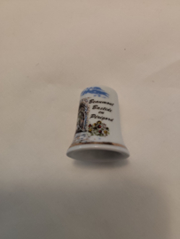 Vingerhoed porcelein opdruk Beaumont bastide en perigard 3cm hoog zonder doosje