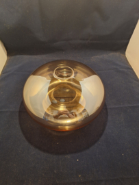 Afgeplatte spiegelbol goud/amber GT4 dia-28cm nr SP1509