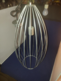 Hanglamp gegalvaniseerd d-32cm ellips groot met katoenpendel nr gal1007