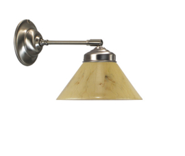 Wandlamp mat nikkel wandpijpje met dakkap 20 licht marmer nr 7Wp-20.60