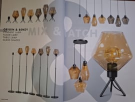 Hanglamp balk zwart Origin 8-lichts 2xrij van vier L-160cm snoer 2mtr glas keuze nr 05-HL4299-30