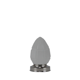 Getrapte tafellamp model blok mat nikkel met satine kap Spoint 12cm nr 7Tp1-120.21