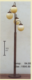 Vloerlamp 4-lichts antiek gevlekt bollen special h-163cm bol 15cm opaal nr 54.08