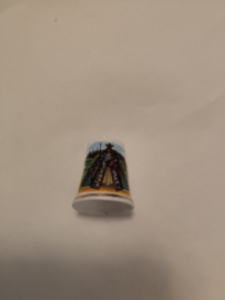 Vingerhoed porcelein opdruk Kevelaer 3cm hoog zonder doosje