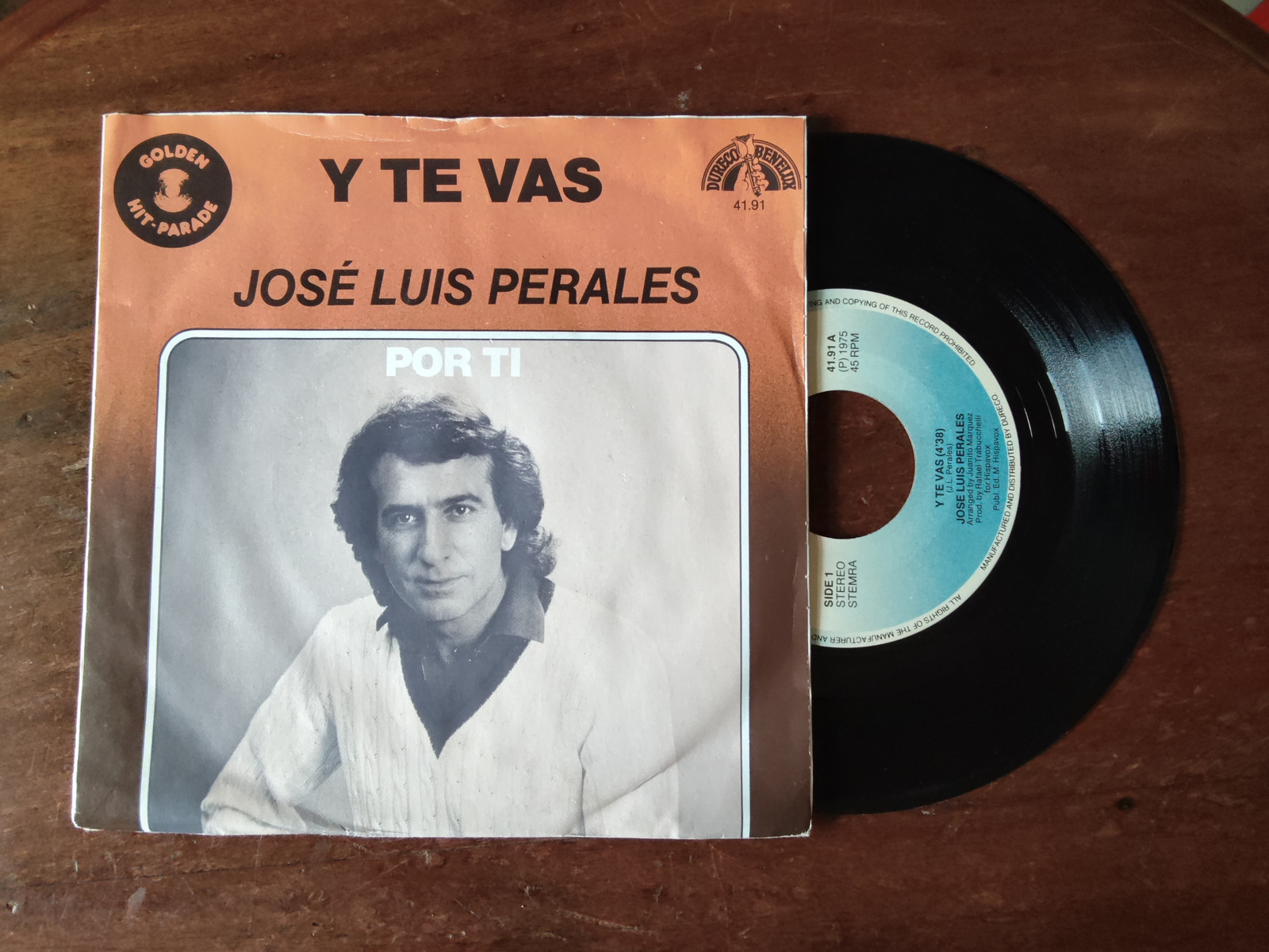 Jose Luis Perales met Y te va 1975 Single nr S20256783