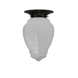 Plafonniere brons met glazen bol Lampion satine nr 3P2-614.21