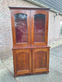 Engelse mahonie boekenkast omstreeks 1890 br-128cm nr K202539