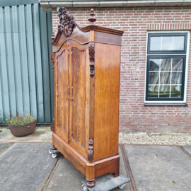 Hollandse antieke biedermeier kuifkast mahonie veel opbergruimte omstreeks 1880 nr K202571