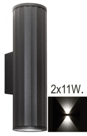 Buitenlamp wandspot h-44cm antraciet LED 2X11W 2-lichts 5jr garantie nr 321208