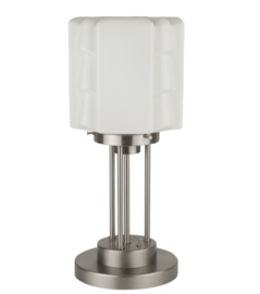 Tafellamp mat nikkel Quattro opaal kap Colon d-20cm h-44cm nr 7Tq-484.00