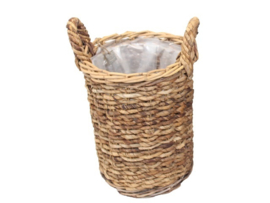 Bloemenmand Basket cilinder M ABACA natural d-35cm nr 800867A