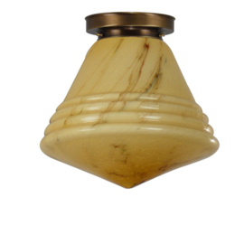 Plafonnière Philips bol 36cm licht marmer met oud messing ophanging nr 4P1-335.60