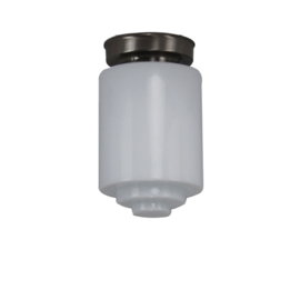 Plafonniere retro glazen bol nr 1522 met mat nikkel ophanging nr 7P2-1522.00