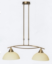 Hanglamp T-model Ricadi 2-lichts verstelbaar oud messing nr 05-HL4383-02