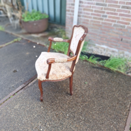 Oude armleuning stoel originele stoffering omstreeks 1930 eiken nr ST202617