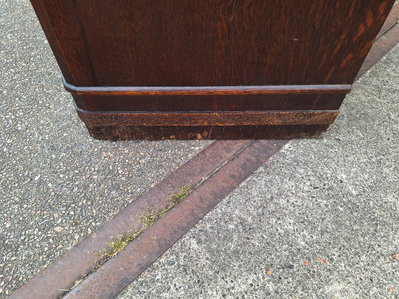 Engels eiken commode 5-laden hout/messing grepen 1930-1940 nr K202555