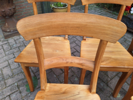 Originele set van 5 Teak stoelen blond naturel rug 88,5cm prijs per set nr ST20241