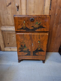 Art-Deco mini bar met chinees lakwerk 1940-1950 Rivington London nr K20249