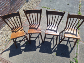 S/4 antieke brabantse stoelen met spijlen omstreeks 1890-1900 nr STO20259