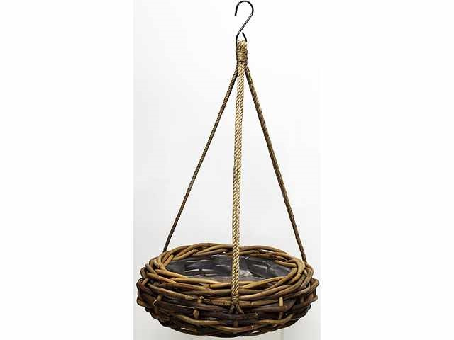 Gevlochten hangmand dark natural met ophangtouw d-60cm nr 300174
