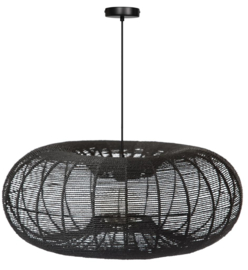 Hanglamp Cosmo rope d70cm h110cm zwart touw 1xE27 nr 05-HL4466-70-30