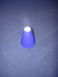 Mondgeblazen trechterkapje blauw opening 2cm geschikt voor G9 of B15 lamp nr G901