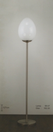 Vloerlamp h-127 mat nikkel met opaal wit ei glas nr 99.07