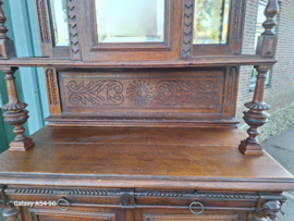 Antieke Mechelse kast omstreeks 1890 a 1900 3-deuren houtsnijwerk nr K202536