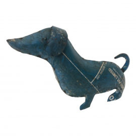 Hond gemaakt van oud ijzer h36cm elke hond uniek nr 7787