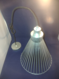 Hanglamp gegalvaniseerd d-30cm trechtervorm met katoenpendel nr gal1001