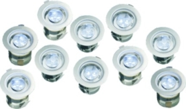 Buitenspot grond RVS set 10stuks LED dia-3cm nr: R3LED10-01