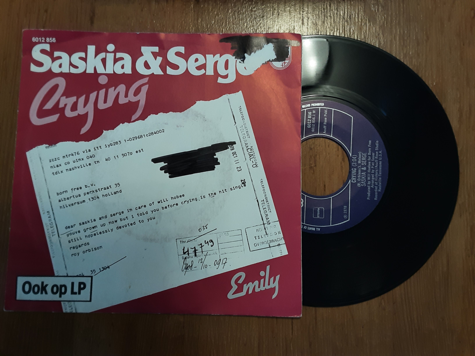 Saskia & Serge met Crying 1978 Single nr S20234444