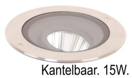 Buitenlamp grondspot rond kantelbaar RVS 304 LED 15W 3jr garantie nr 401227