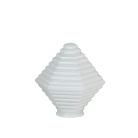 Glazen bol model 6-kant RIB opaal wit d-21cm h-24cm gr-10cm nr 1223.00