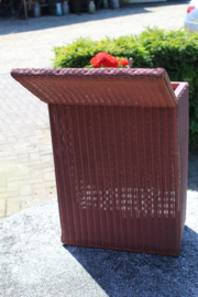 Originele Lusty Loyd-Loom wasbox / wasmand oud roze met klep 12 april 1948 nr 400112