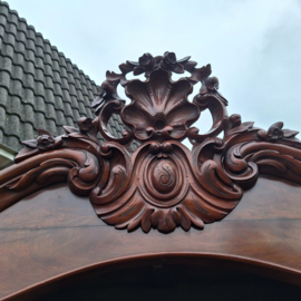 Hollandse antieke biedermeier kuifkast mahonie veel opbergruimte omstreeks 1880 nr K202571