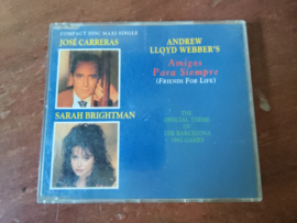 Jose Carreras & Sarah Bright man met Amigos para siempre 1992 CD maxi-single nr CD20262494