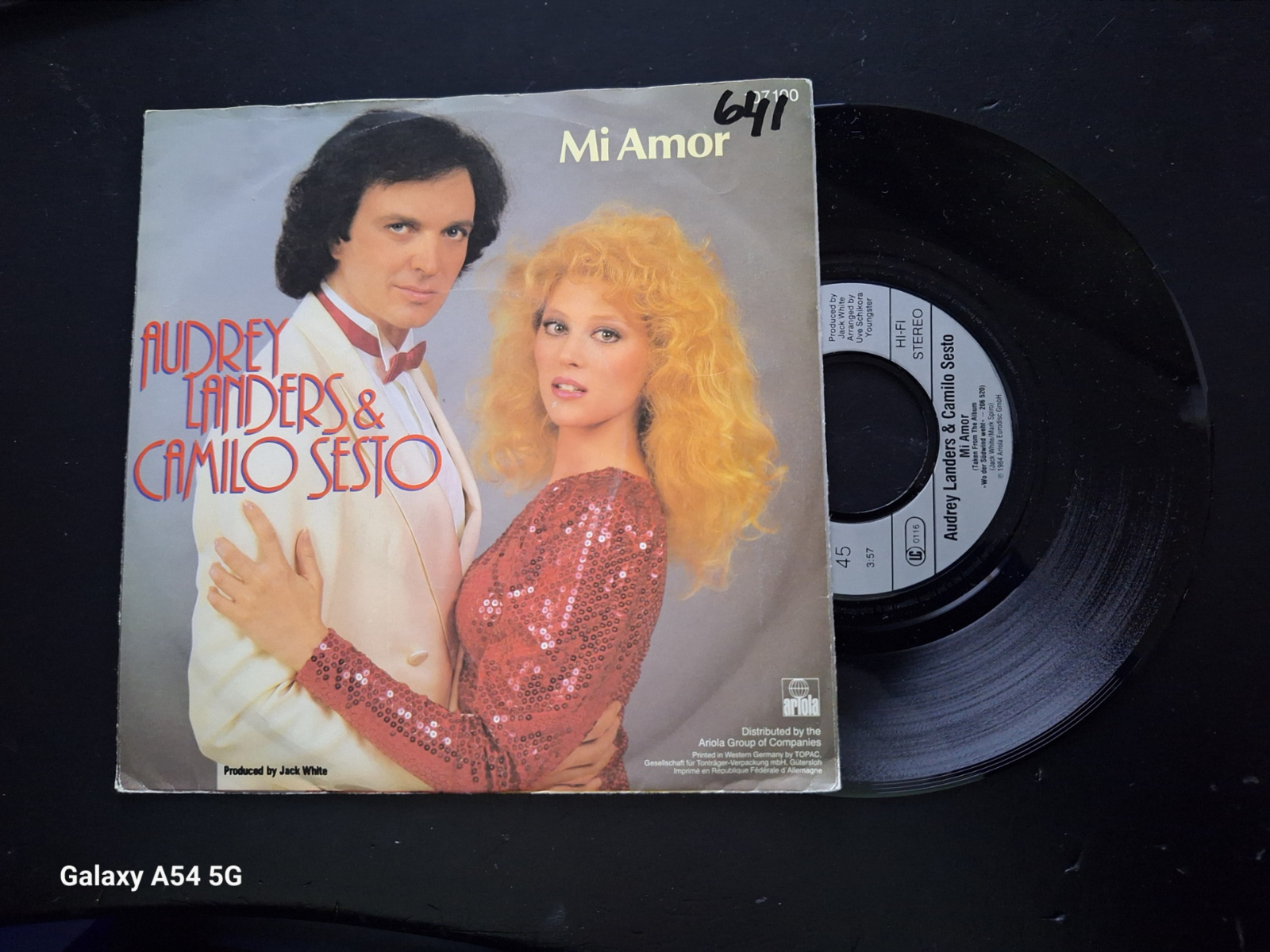 Audrey Landers & Camilo Sesto met Mi Amor 1984 Single nr S2020333