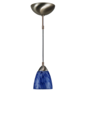 Katoensnoer pendel 150cm met Beker kap blauw gewolkt d-12cm nr 7Kr1-192.36