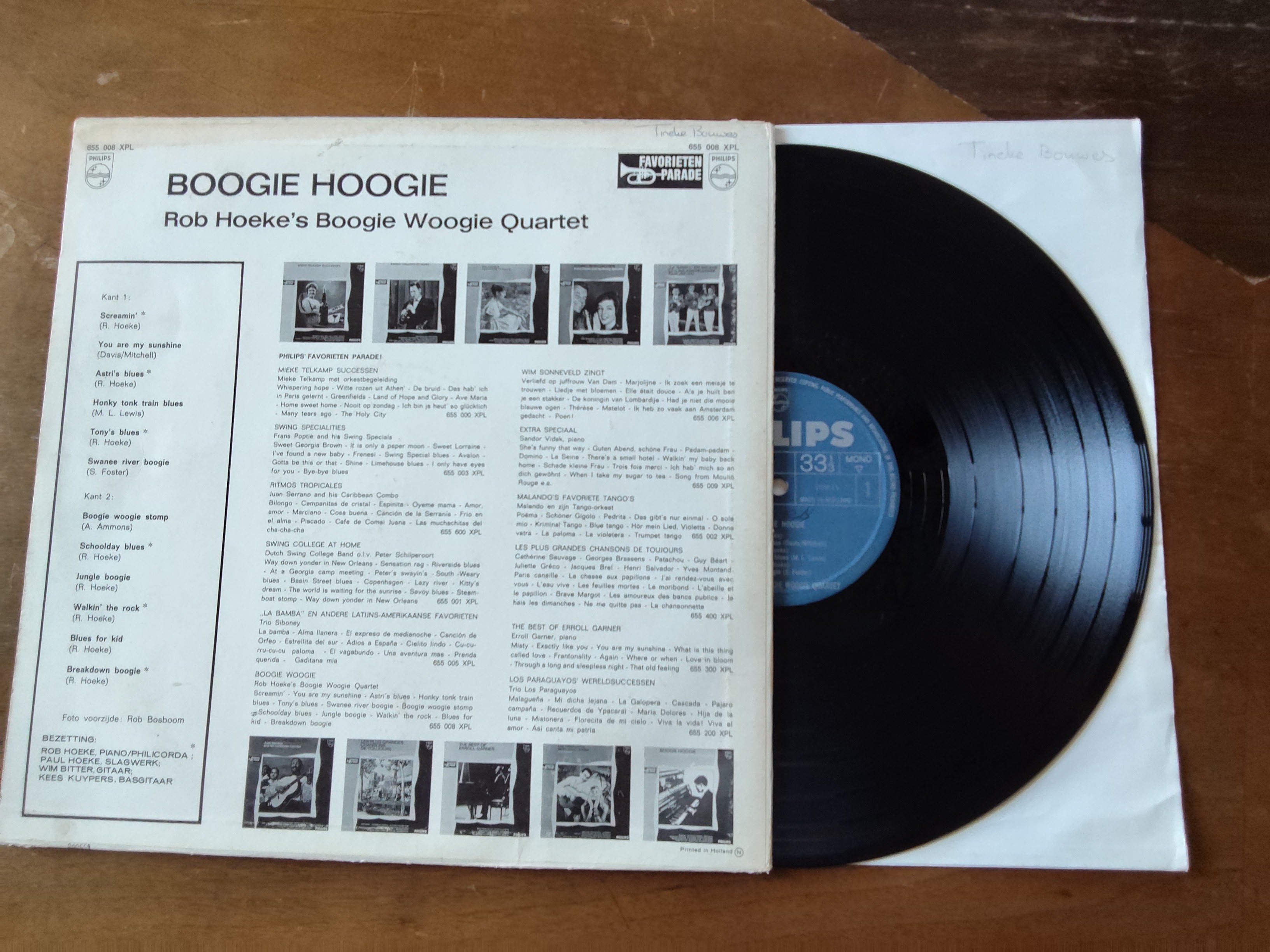 Rob Hoeke's boogie Woogie quartet met Boogie Hoogie 19?? lP nr L20251415