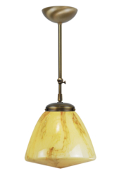 Schuifstang standaard H 91-141 oud messing met glazen bol Schoolbol licht marmer 32cm 4Sr2-316.60
