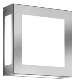 Edelstaal wand buitenlamp bewegingssensor staalkleur IP44 H-28cm LED nr: 42/LED/BM