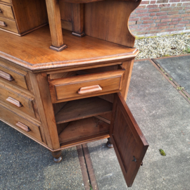 Mahonie vitrine engels antiek omstreeks 1900-1920 oud glas nr K202675