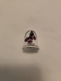 Vingerhoed porcelein opdruk Noorder Dierenpark Emmen 2,9cm hoog zonder doosje