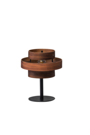Tafellamp model Walnut houten ringen notenkleur E27 3-rings d31cm nr 05-TL3340-30