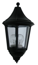 Buitenlamp wand half serie Venezia ALU zwart nr 4018